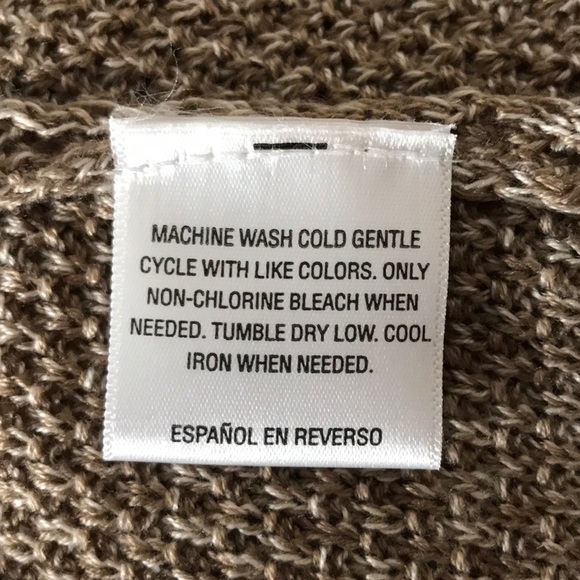 STYLE & CO WHITE CREAM TAN CARDIGAN LARGE - Picture 7 of 8